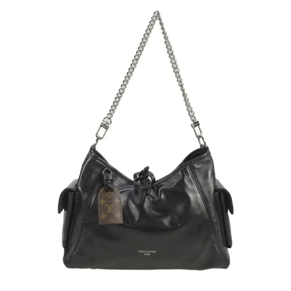 Louis Vuitton Womens Lambskin CarryAll Cargo Vibe PM Bag Black